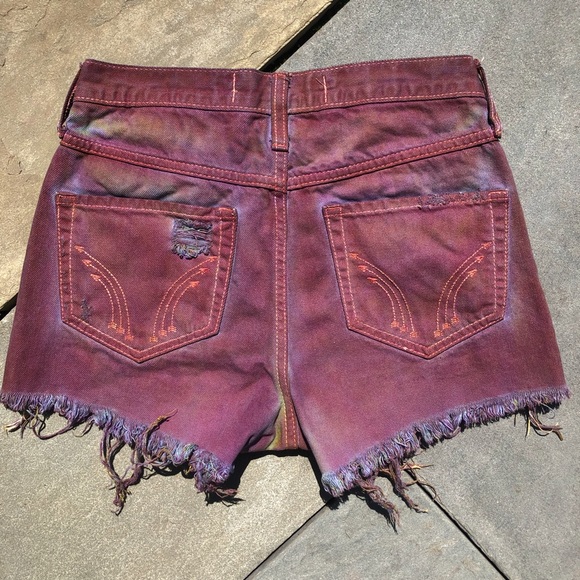 Reworked Upcycled High Rise Denim Short Shorts - Picture 2 of 7